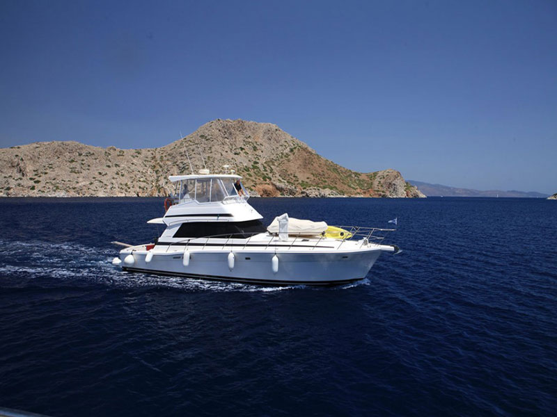 Riviera 48 motor boats available by Greek Sea Cruises for skippered yacht holidays in Greece